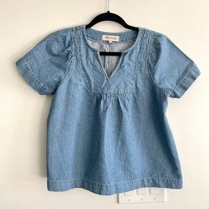 Madewell Denim Popover Swing Top (Size XS)